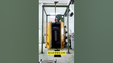 hanger type shot blasting machine to blast stainless steel tank #blasting