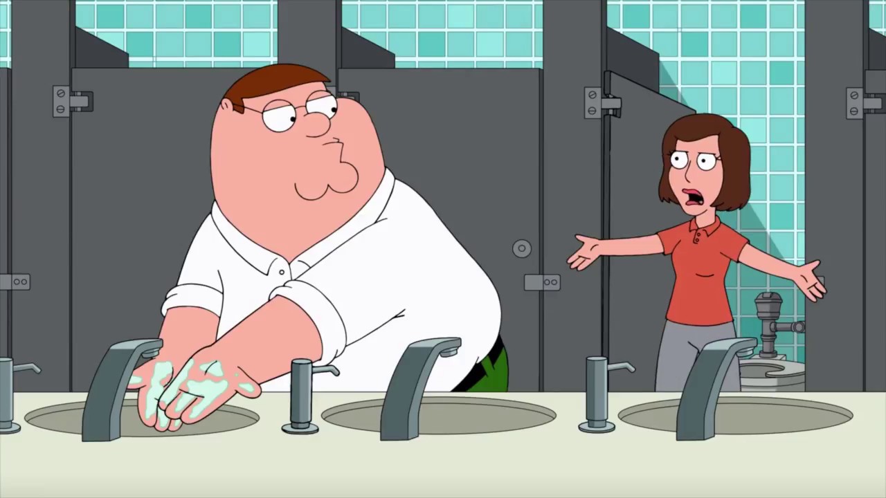 Peter Uses An Automatic Bathroom Sink