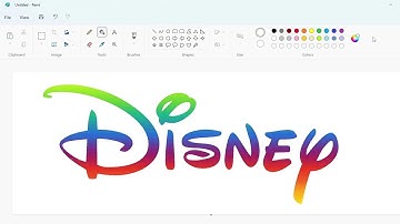 How to draw a colorful Disney logo using MS Paint | How to draw on your computer