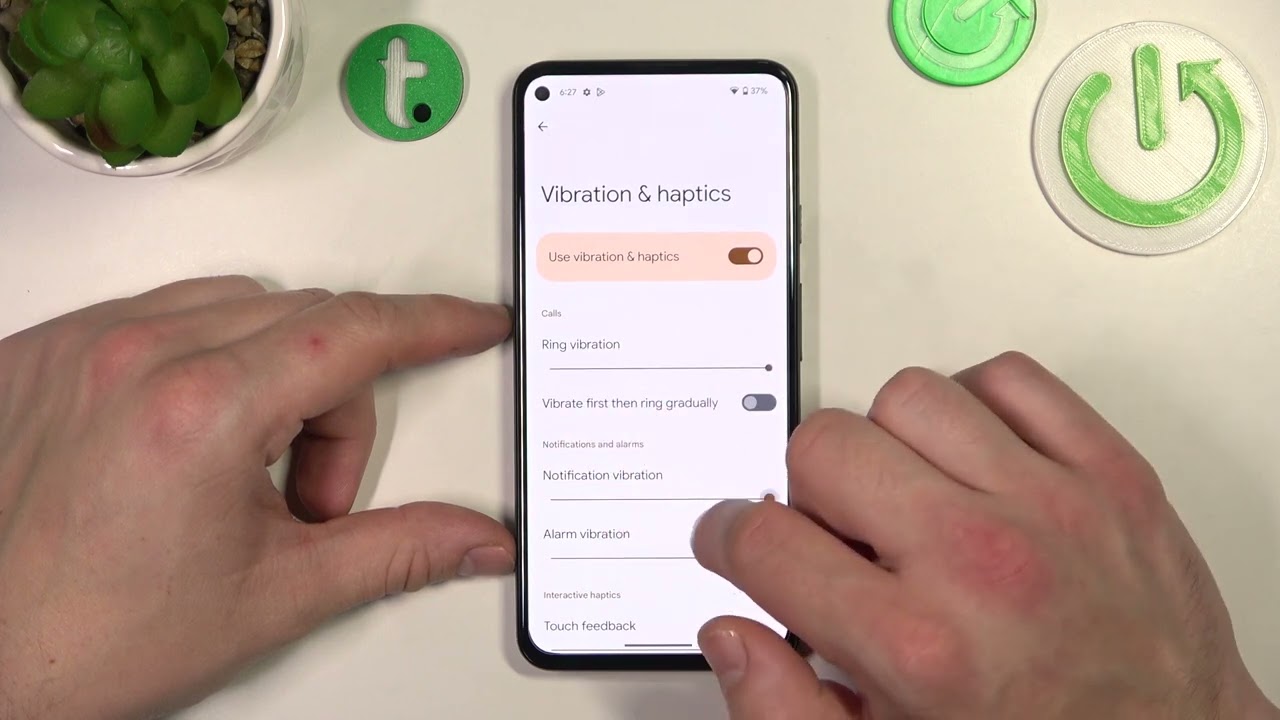 How to Change the Vibration Intensity on the GOOGLE Pixel 5a - Haptic Feedback Strength