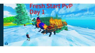 ¦ARK MOBILE¦🔥New fresh Start pvp day 1(Build tame and raid)