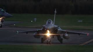 French Navy Rafale taxi and take-off by night