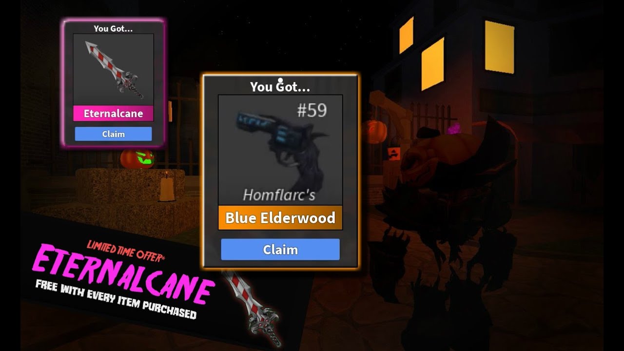 MM2 Gameplay with Blue Elderwood Revolver Trophy 