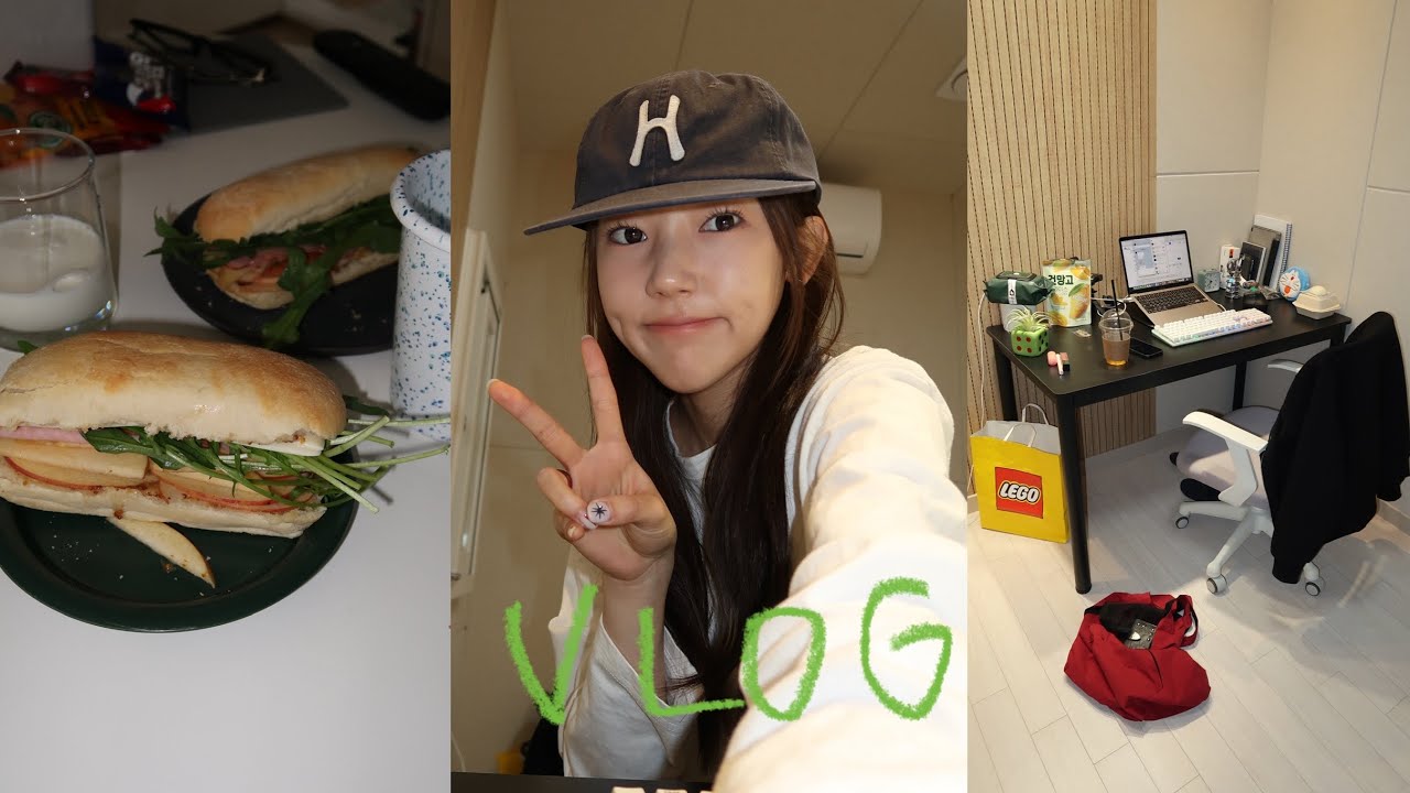 VLOG. 내 작업실이 생기다🗄️| 압구정 그릇 쇼핑 | 감기 걸렸수다 .. | 요즘 빠진 샌드위치 레시피 🥪 | 휴학생 자취 일상 브이로그