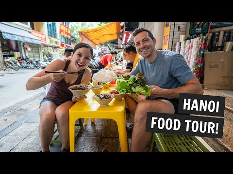 The ULTIMATE Vietnamese FOOD TOUR in Hanoi! (Trying Egg Coffee, Bun Cha, & MORE!)