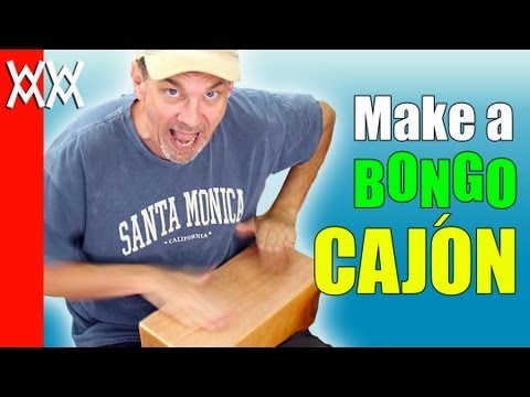 Make a bongo cajón: a plywood bongo drum. Free plans, easy woodworking project.