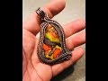 Organic wire wrap using clay cabochon