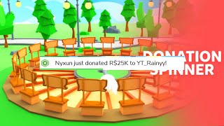 DONATING LOTS OF ROBUX!!! | Roblox Donation Spinner screenshot 3