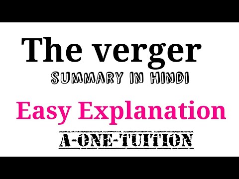 BCom 2nd Year THE VERGER Lecture10