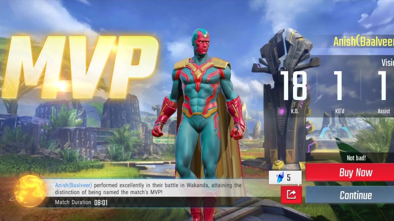 Marvel super war vision gameplay, match game 5 vs 5