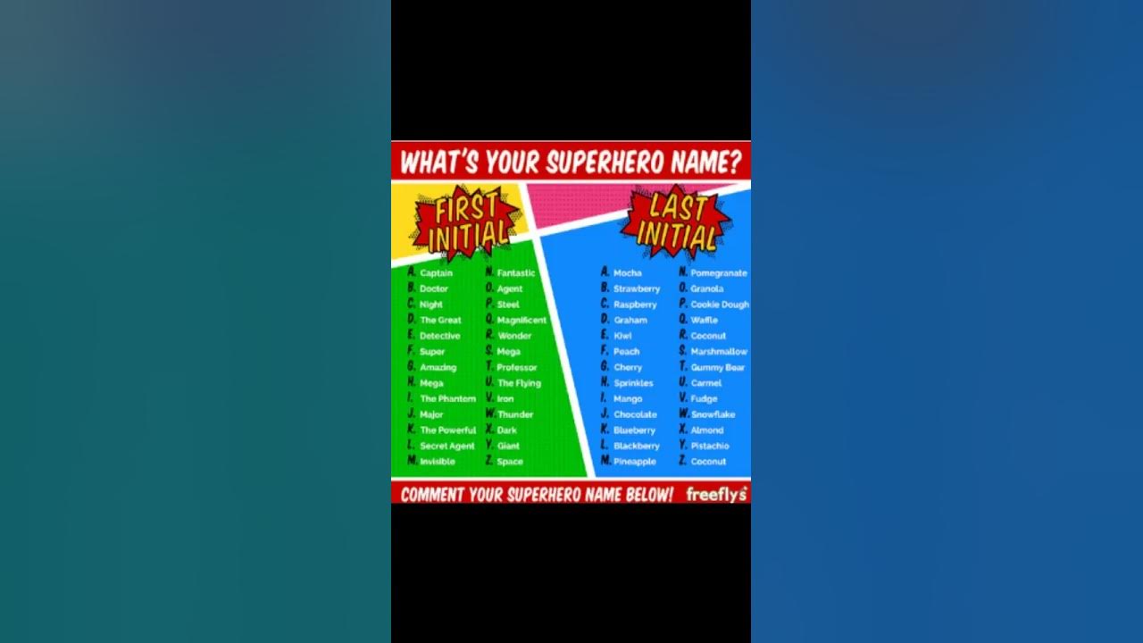 What's your superhero name comment down below?! #namegenerator #superh