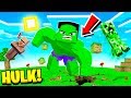 Playing MINECRAFT As THE HULK! (overpowered)