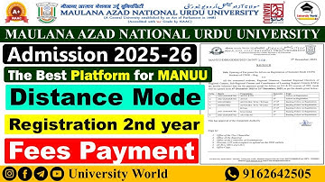 Manuu Distance Fees Payment 2025 | Registration 2nd Year | ⁨@UniversityWorld⁩