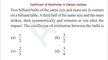Billiard Ball Problem | Find Coefficient of Restitution | Oblique Collision | IIT JEE/NEET Physics 