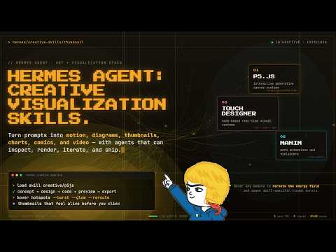 Hermes Agent Creative Visualization Skills: P5JS, Manim, TouchDesigner