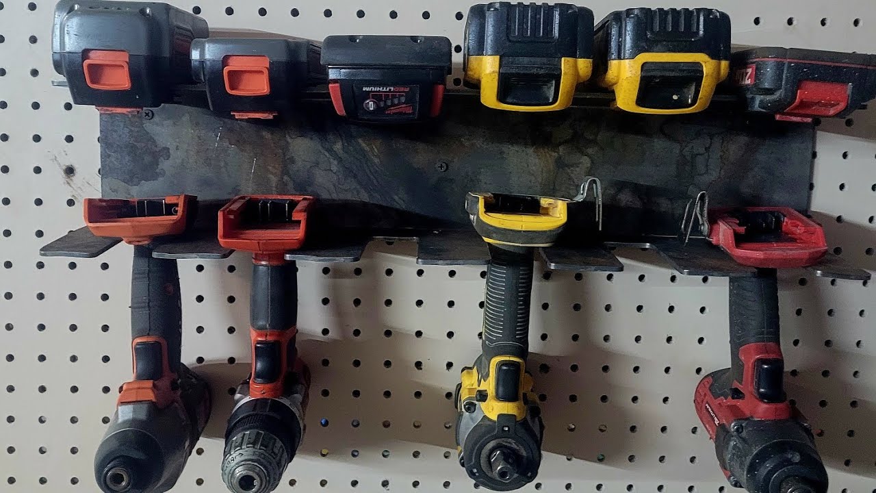 Drill/Impact rack for all my mismatched tools - YouTube