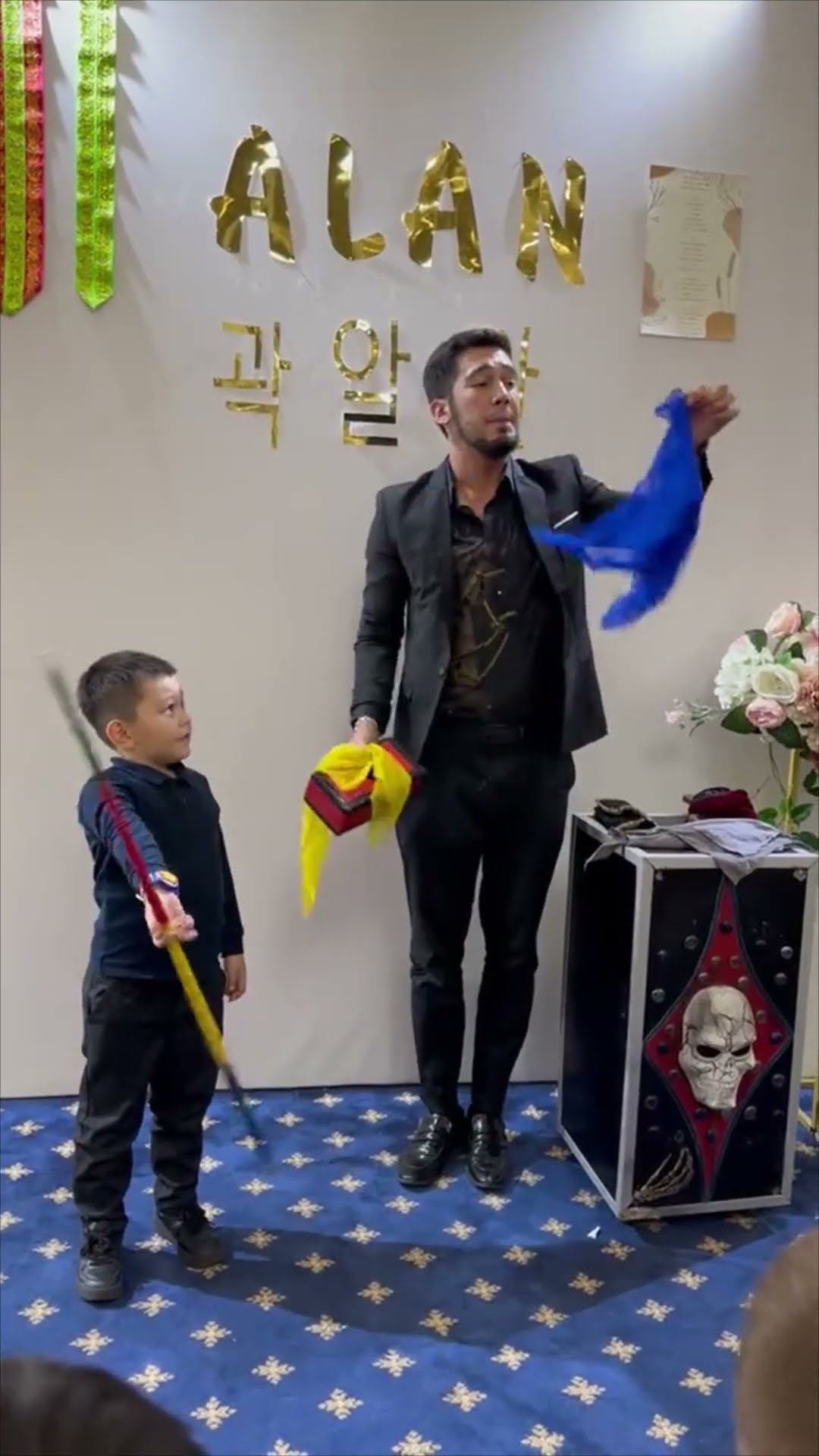 Magician Delights Children with Amazing Bird Trick