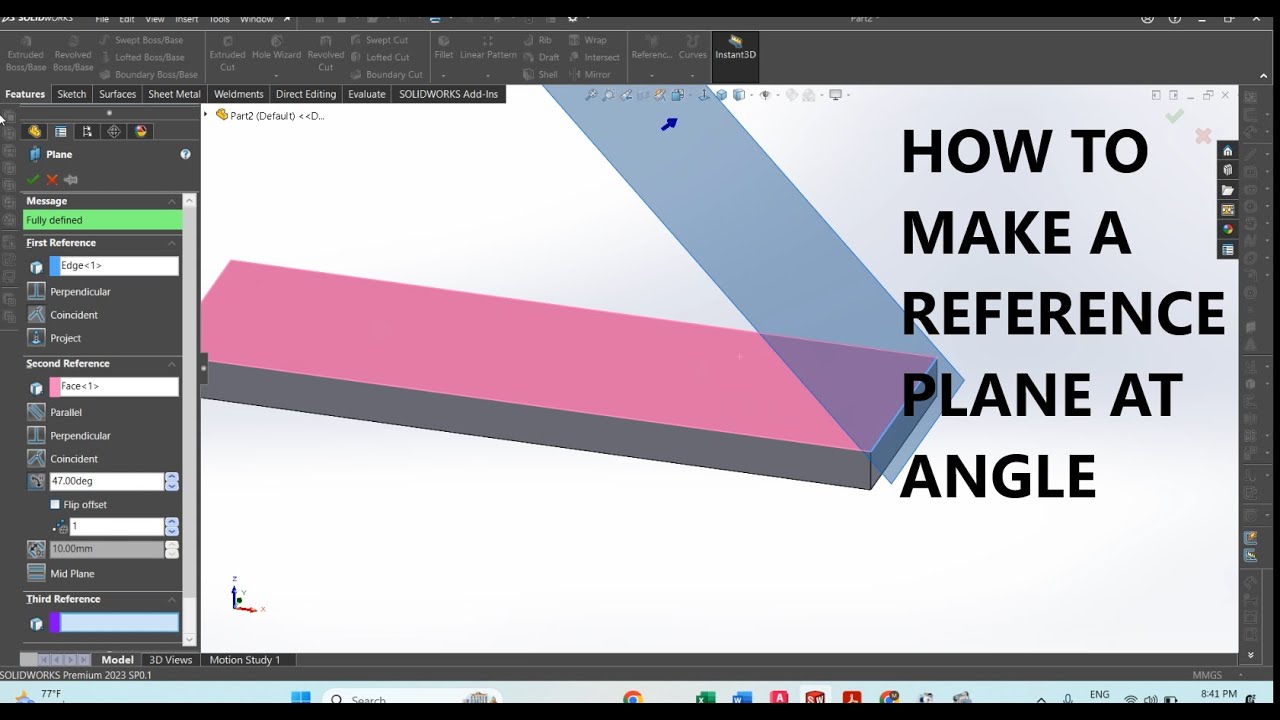 HOW TO MAKE REFERENCE PLANE AT ANGLE - YouTube