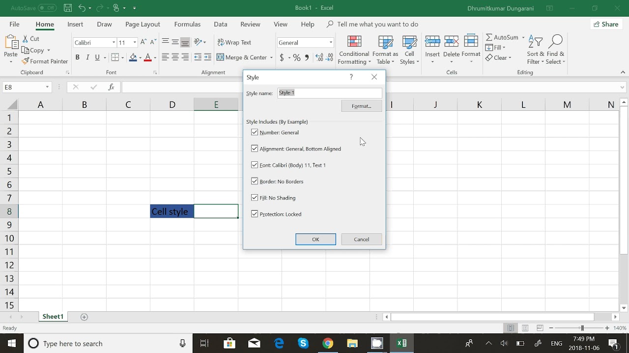 Excel - Using Cell Styles and creating a new cell style - YouTube