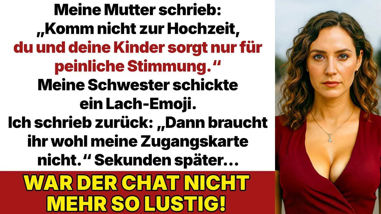 „Komm nicht zur Hochzeit“, schrieb meine Mutter! „Du und deine Kinder seid uns peinlich!“
