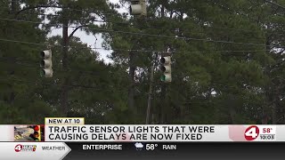 Traffic sensor lights causing delays in Dothan now fixed