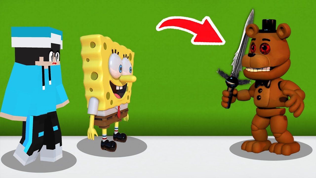 ماين كرافت لكن الدب الشرير يهاجم سبونج بوب وجمسه !!؟ 🔥😱