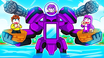 Using an OVERPOWERED MECH in Roblox Build a Boat…