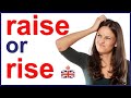 The difference between RAISE and RISE - Vocabulary lesson