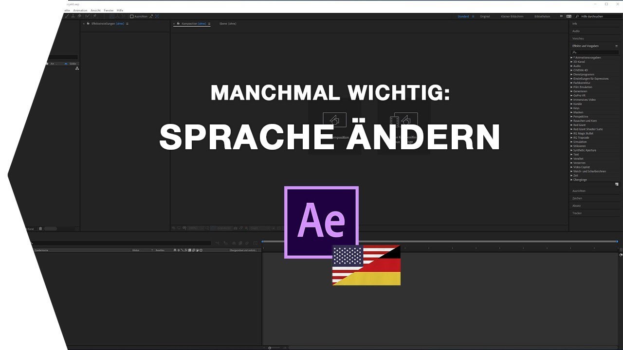 Update New After Effects CC Sprache ändern I QuickTutorial