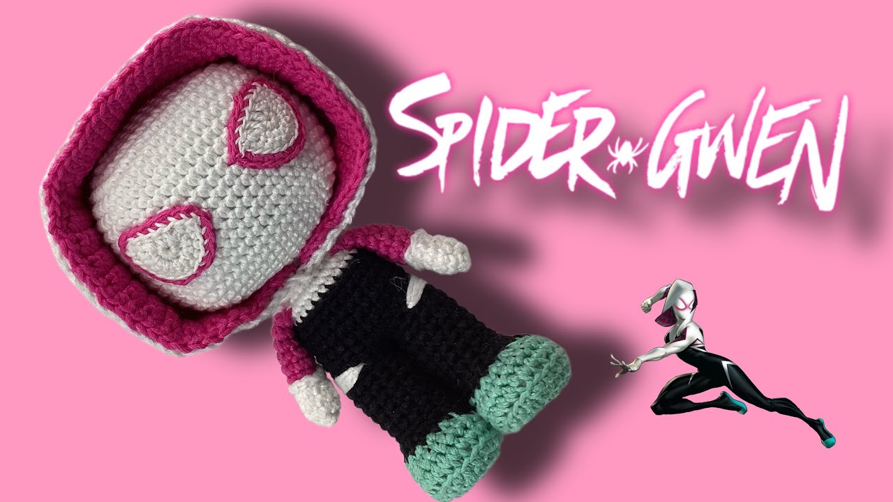 Spider Gwen funko Amigurumi 3/3 (🇺🇸🇧🇷)#spidergwen #spidergwenacrochet #superheroesfunkoamigurumi