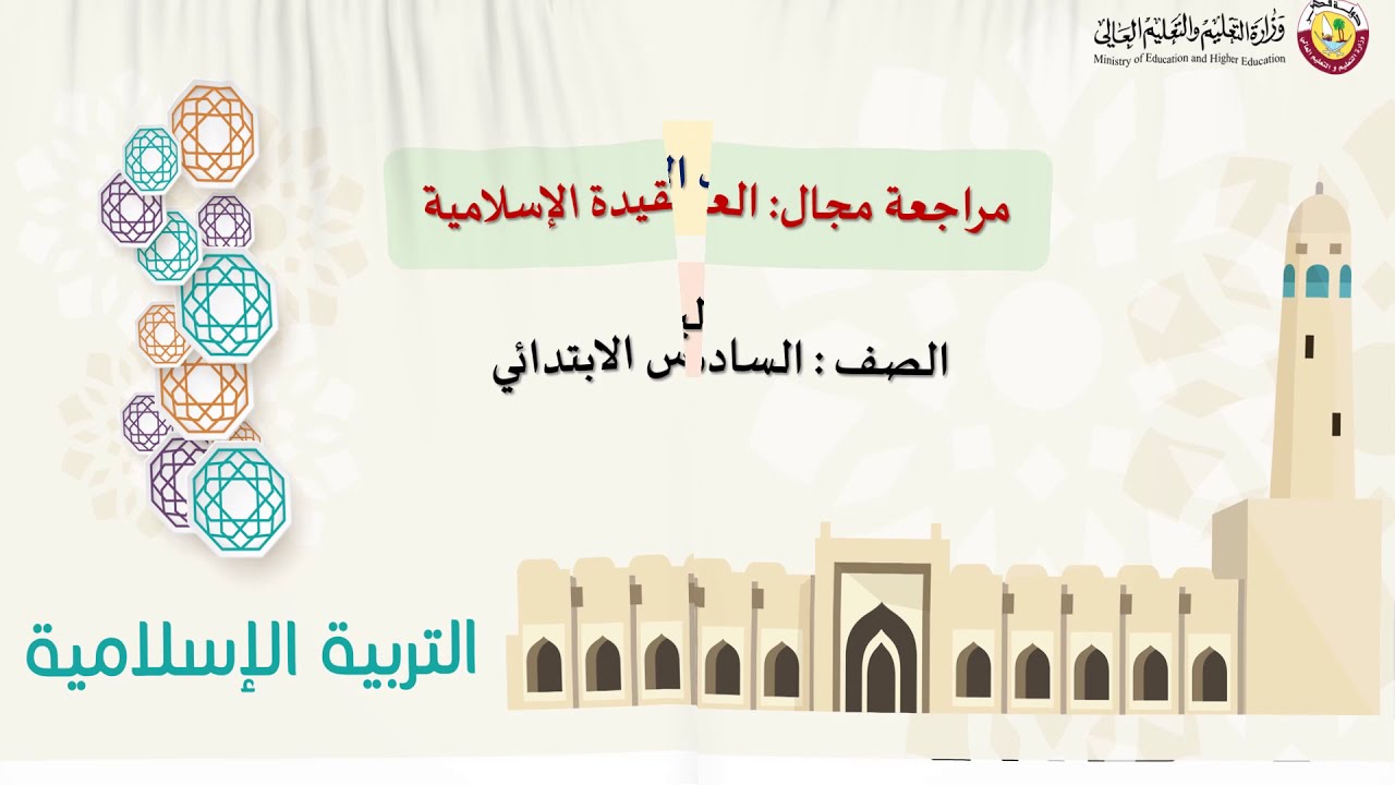 الصف السادس   التربية الإسلامية    مراجعة العقيدة الإسلامية