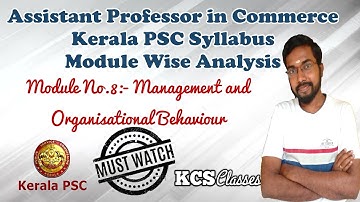 Assistant Professor of Commerce Kerala PSC Syllabus||Module Wise Analysis No:-8 #kcsclasses