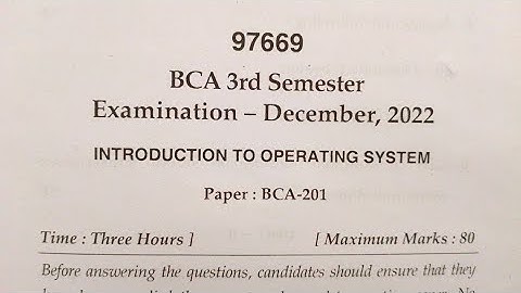 MDU-BCA 2nd YEAR PAPER OPERATING SYSTEM 3RD SEMESTER DECEMBER 2022 |👍 @vickygupta99