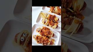 🎃초간단 할로윈 간식 | 미라 스파게티 만들기 💀🍝 #미국일상 #레시피 #food #할로윈
