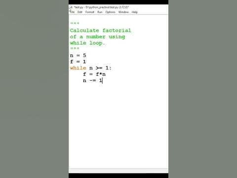 calculate factorial of a number using while loop #shorts #python - YouTube