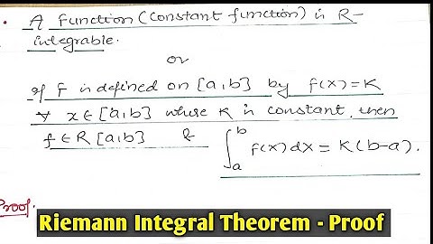 4. Riemann integral theorem proof in hindi | Real Analysis