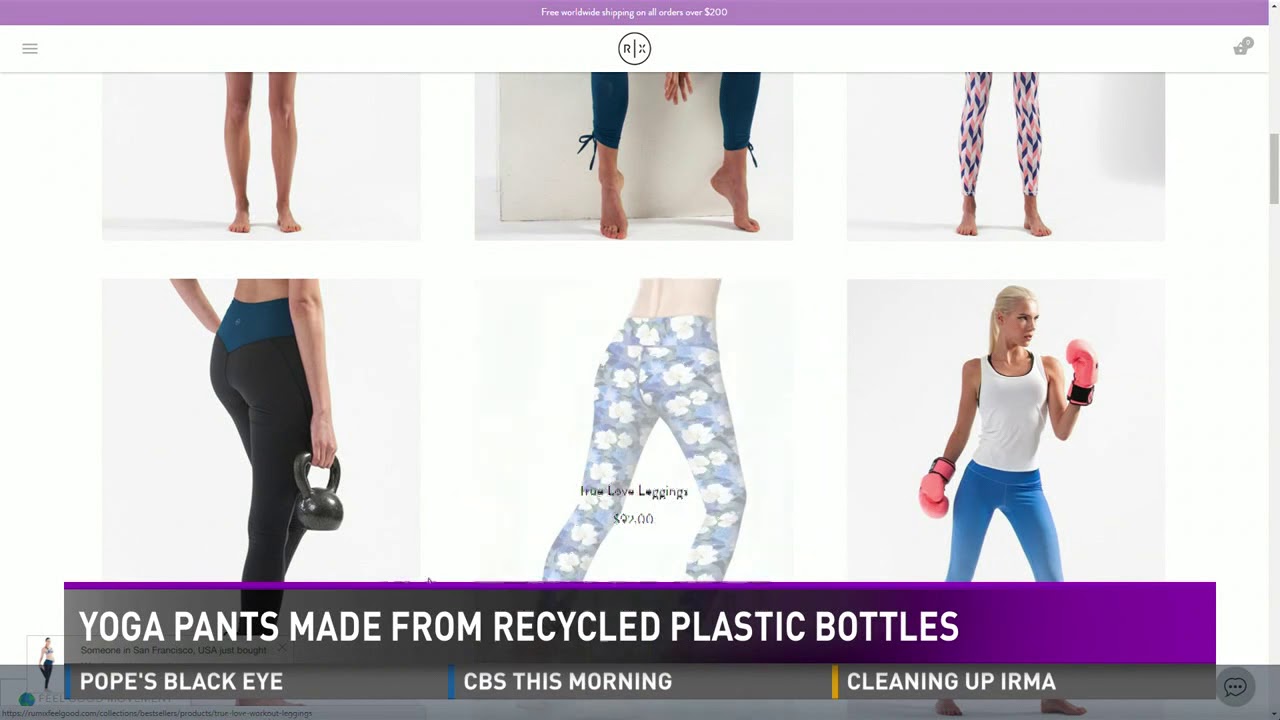 yoga pants from recycled water bottles