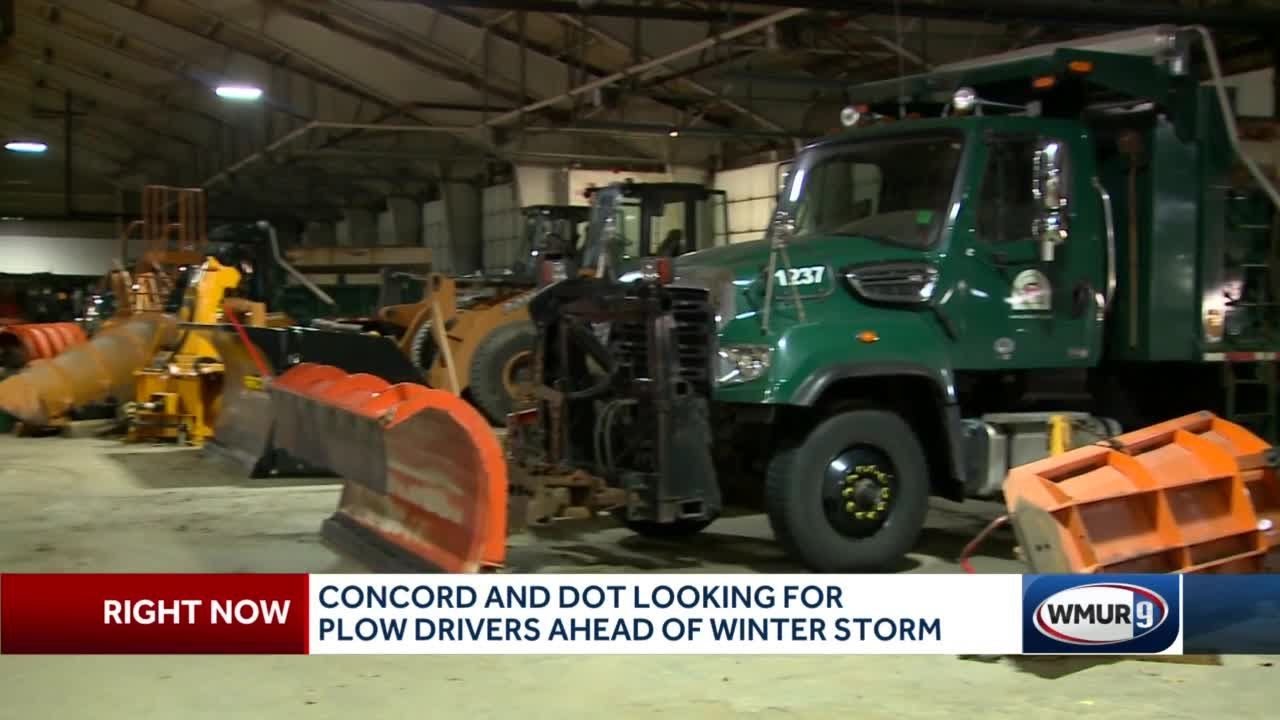 Concord and DOT looking for plow drivers ahead of winter storm - YouTube