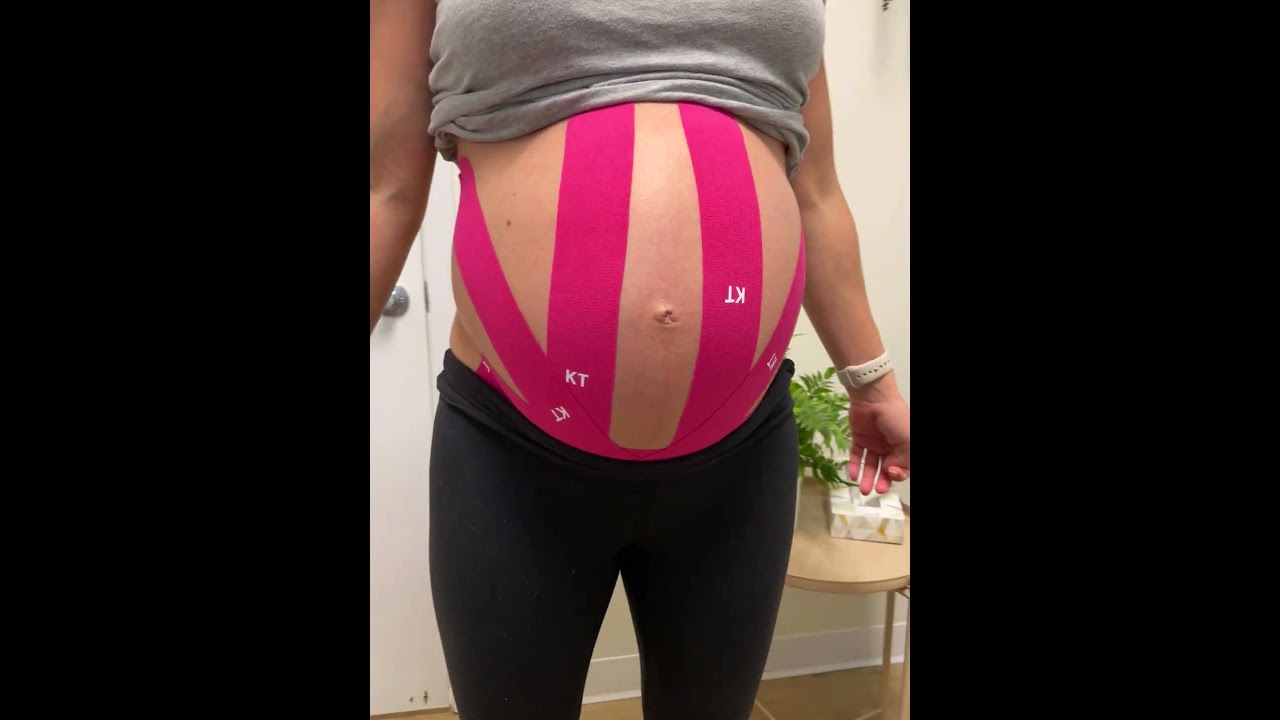 Kinesiology Taping (KT) for Pregnancy #2: Belly Band with 2 Strips 