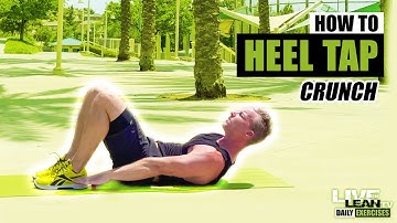 How To Do An ALTERNATING HEEL TAP CRUNCH | Exercise Demonstration Video and Guide
