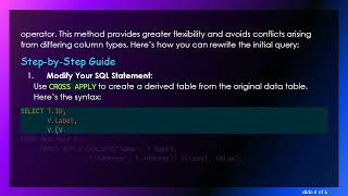 Resolving Datatype Length Difference Errors while Using UNPIVOT in SQL Server Wealth