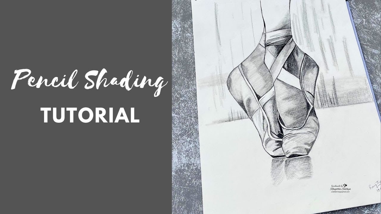 HOW TO DRAW BALLERINA SHOES || STEP BY STEP PENCIL DRAWING TUTORIAL || BEGINNERS SHADING TUTORIAL