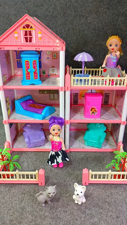 Satisfying Unboxing With Cute Pink Barbie Doll House Playset ASMR | Review Toys #dollhouse #barbie