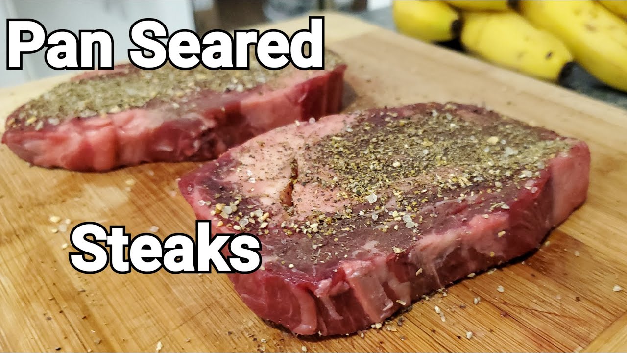 Pan Seared Steaks cooked medium - YouTube