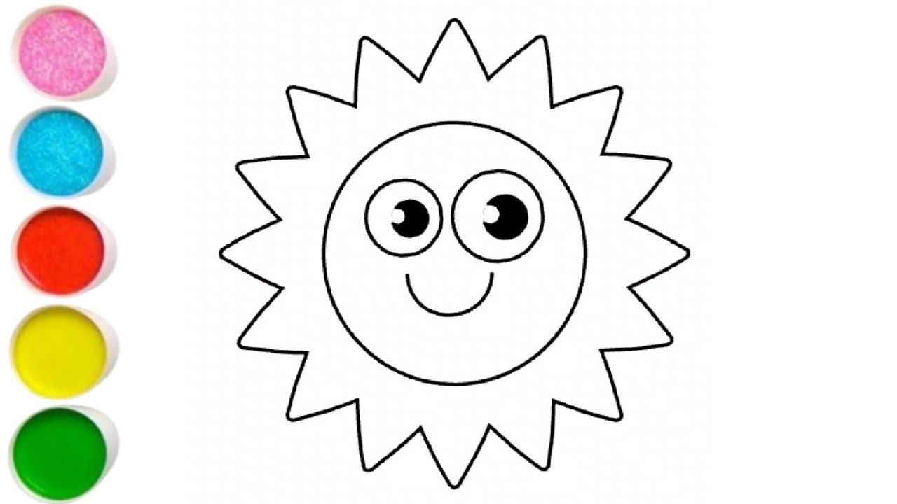 Cute Sun 🌞 With Face Drawing, Painting & Coloring For Kids and Toddlers_ Kids Art