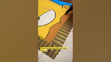 Drawing Homer Simpson with posca! Check out the video with all 4 styles✨#shorts #shortvideo