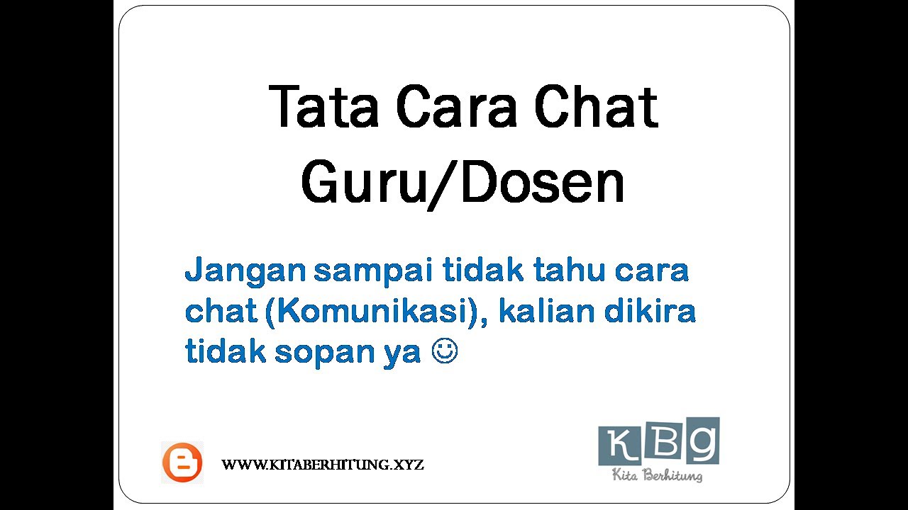 Tata Cara Chat Dosen atau Guru yang Baik dan Benar YouTube