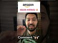 Job opportunity | Amazon | Data Analyst | internship | freshers #hiringnow #amazon #jokes #ytshorts