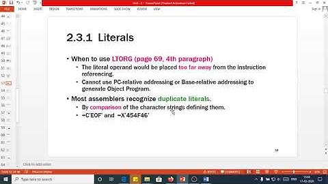Machine Independent Assembler Features-1: Literals, Symbol Defining Stats, expressions