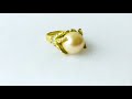 Anillo N°6.5 Oro 18k Laminado #103 Con Perla Blanca Grande